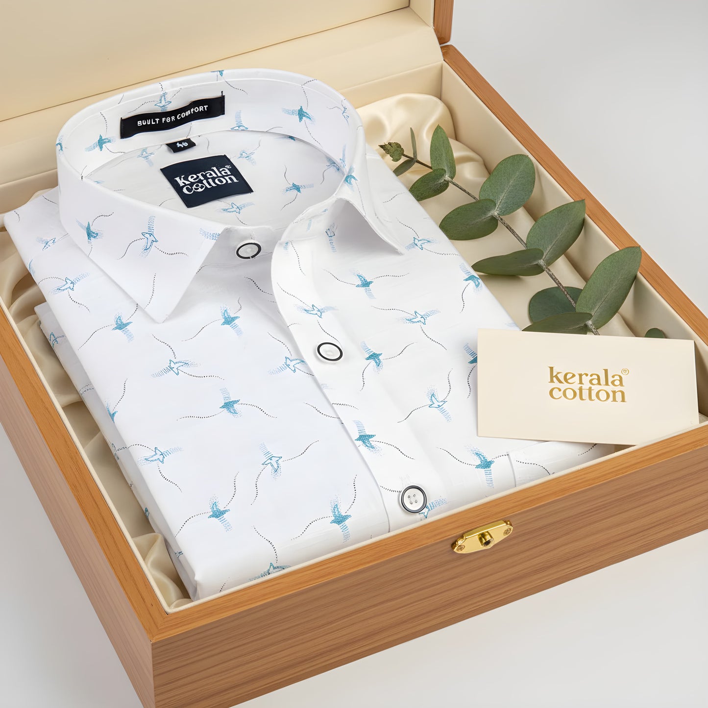 Turkey Linen White With Sky Print