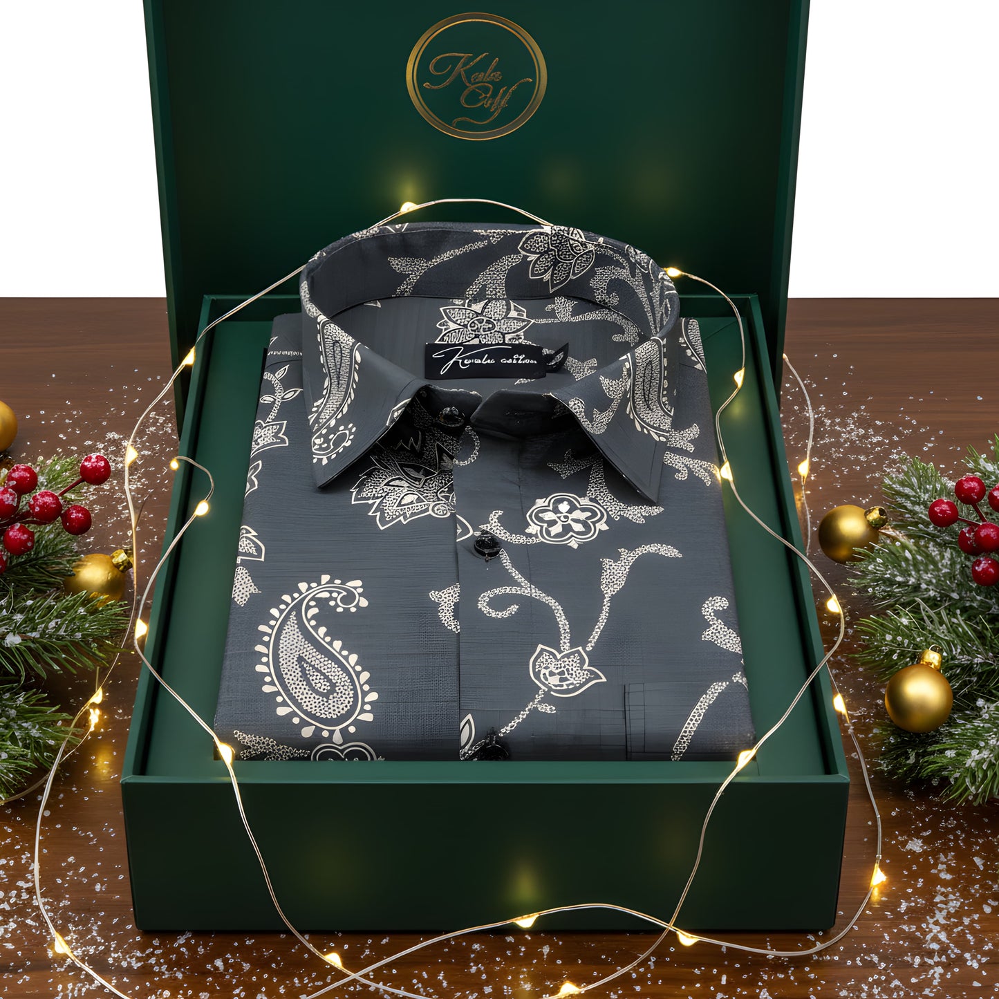 Sidney Linen Black with Fone flower Print Shirts for Men