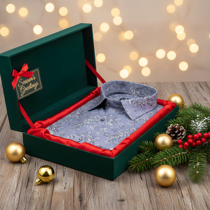 Gloster Cotton Lavender Pathan Print Shirts for Men