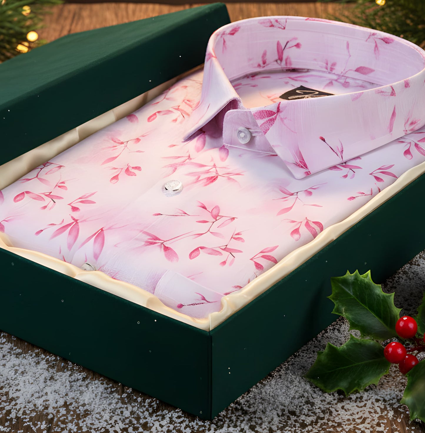 Italian linen White With Pink Batel Print