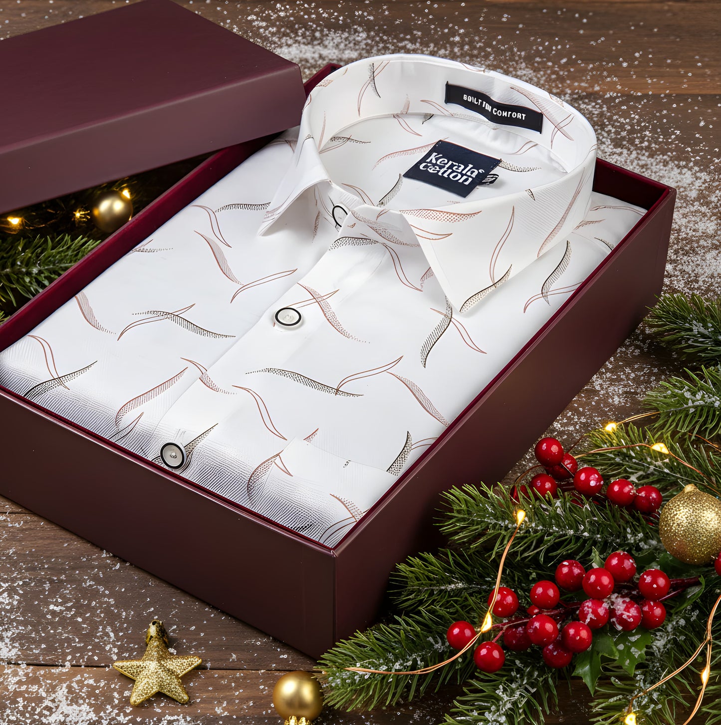 Turkey Linen White With Red Black Sparkle Print