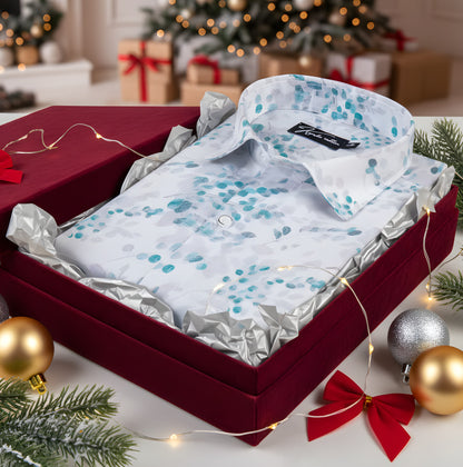 Italian linen white with Rama flower print