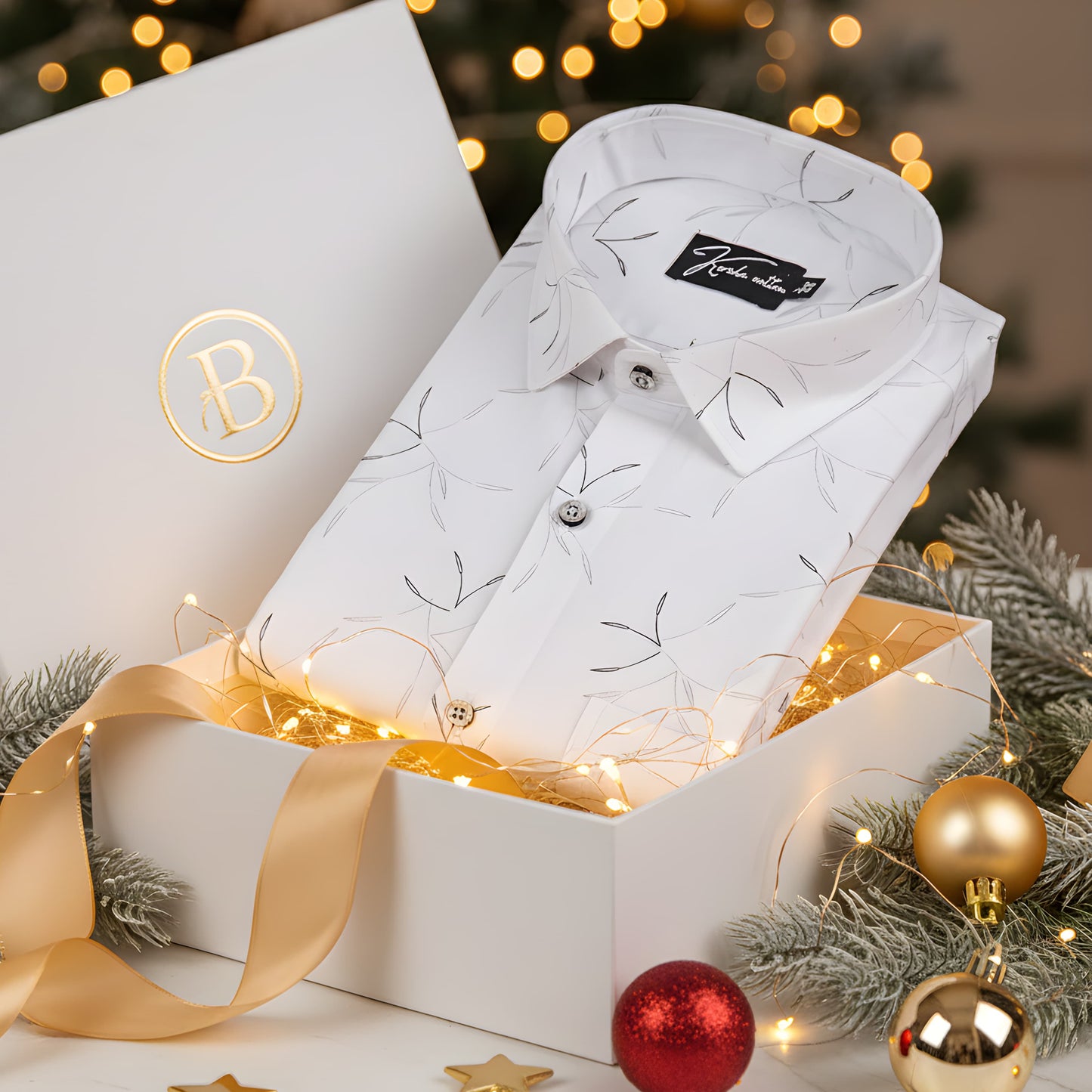 Turkey Linen White With Black Print Shirts for Men