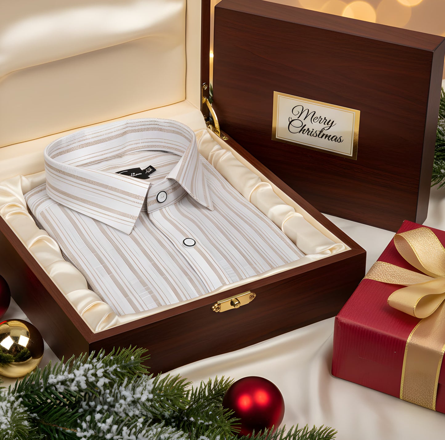 Jute linen White with Fone Double Line Shirts for Men