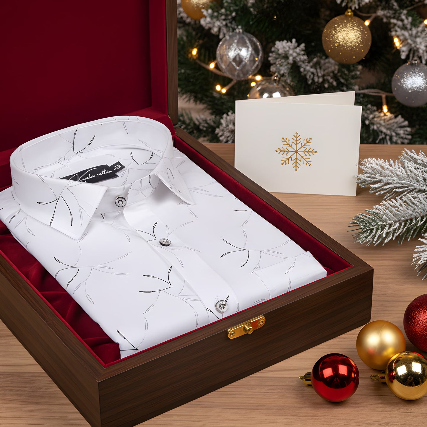 Turkey Linen White With Black Print Shirts for Men