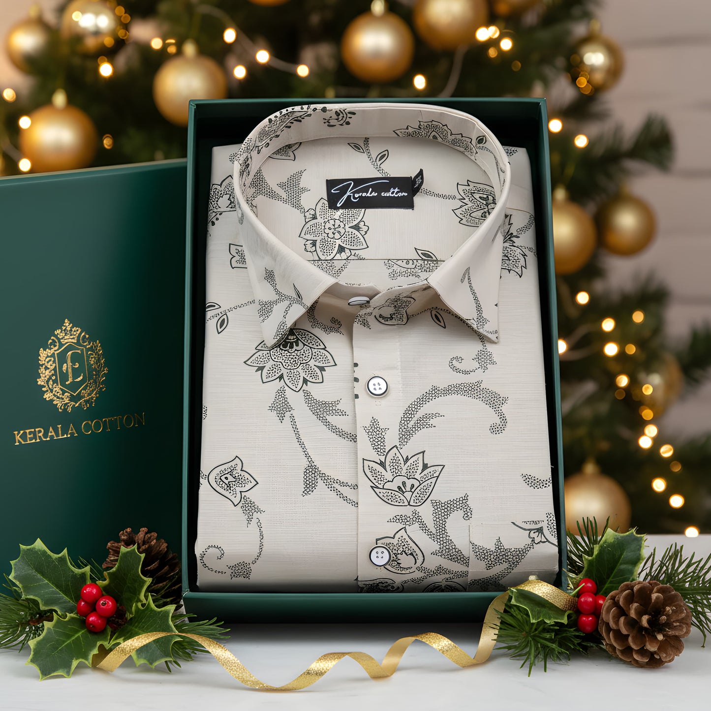 Sidney Linen fone with Mahendi Flower Print Shirts for Men