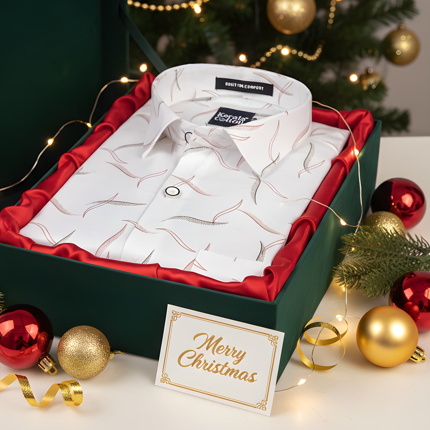 Turkey Linen White With Red Black Sparkle Print