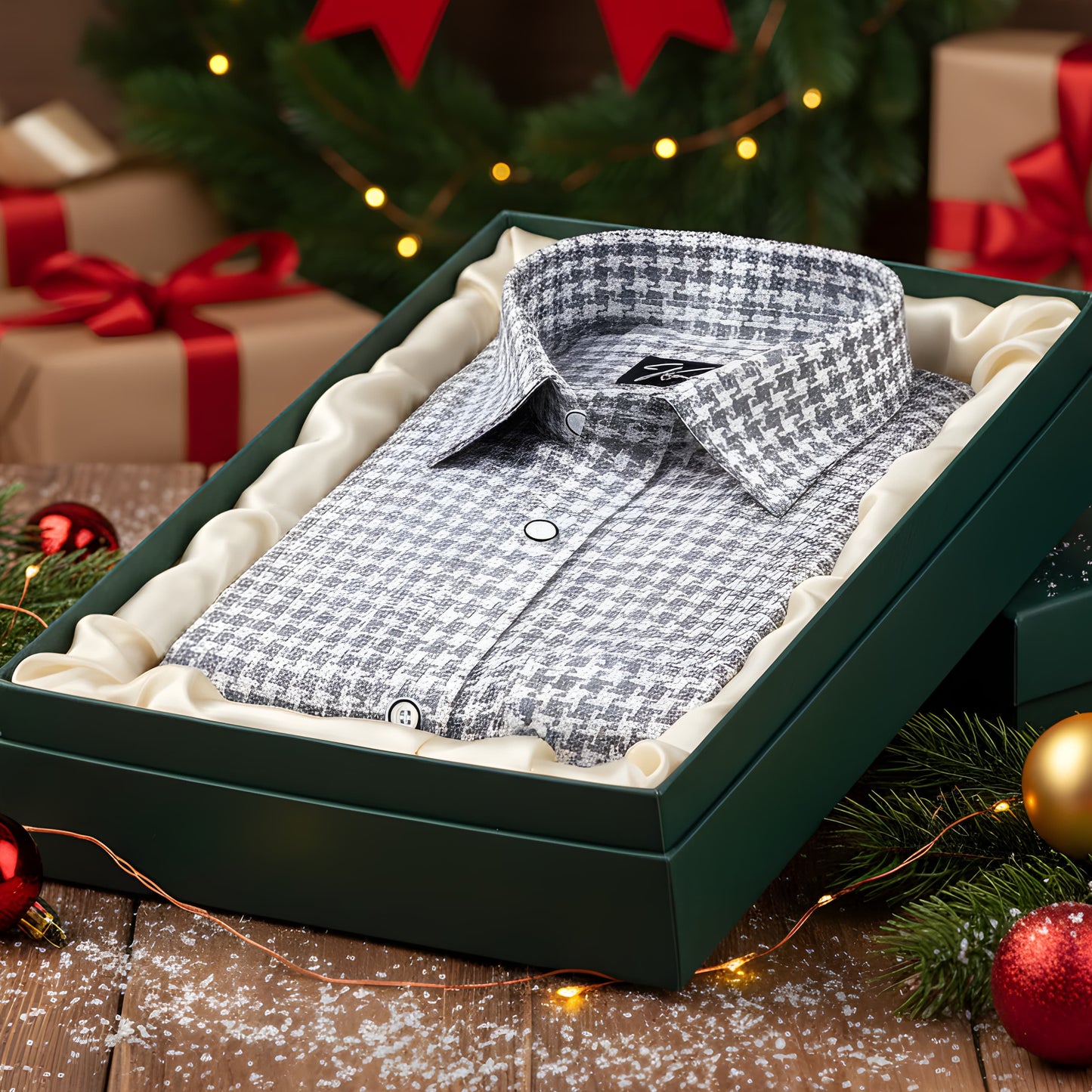 Jute linen Checks White with Grey Shirts for Men