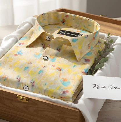 Digital Yellow Rama Mix Print Shirts for Men