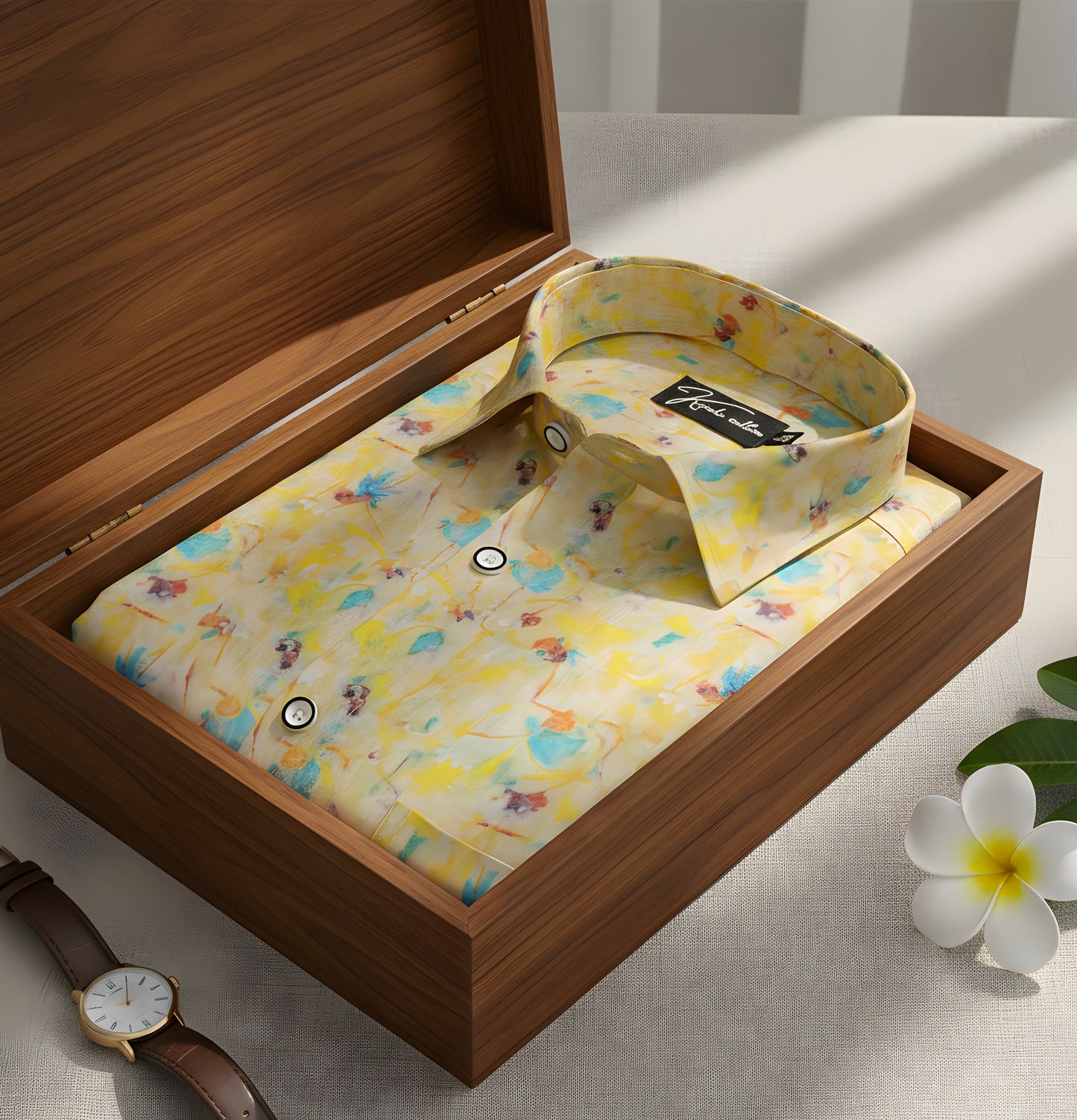 Digital Yellow Rama Mix Print Shirts for Men