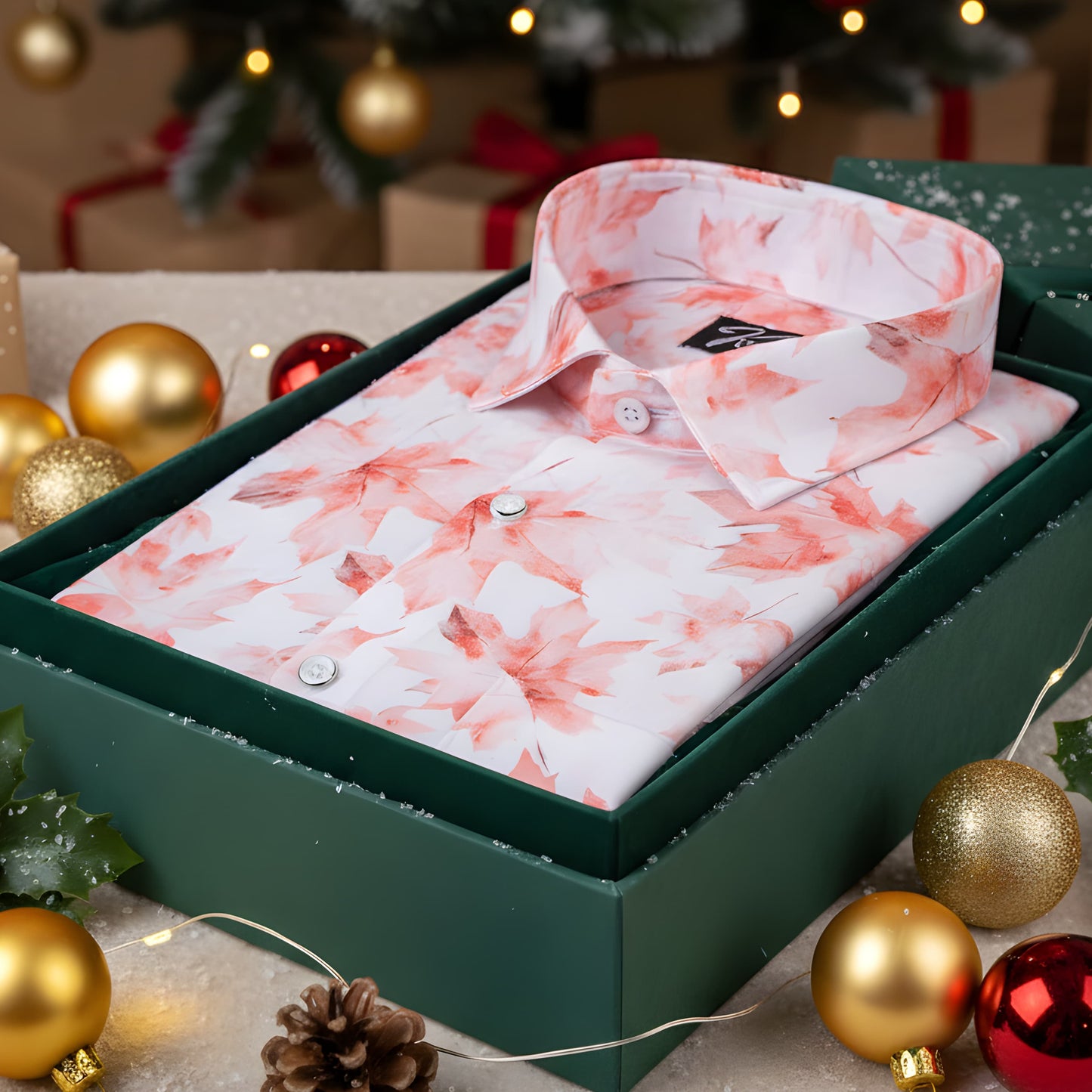 Italian linen White With Ready Orange Batel Print