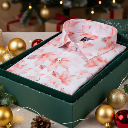 Italian linen White With Ready Orange Batel Print