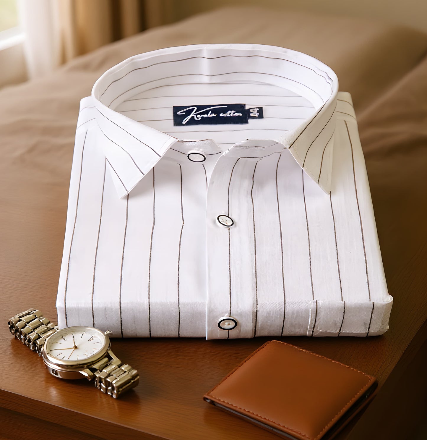 Turkey Linen White with Black Lining Shirts for Men