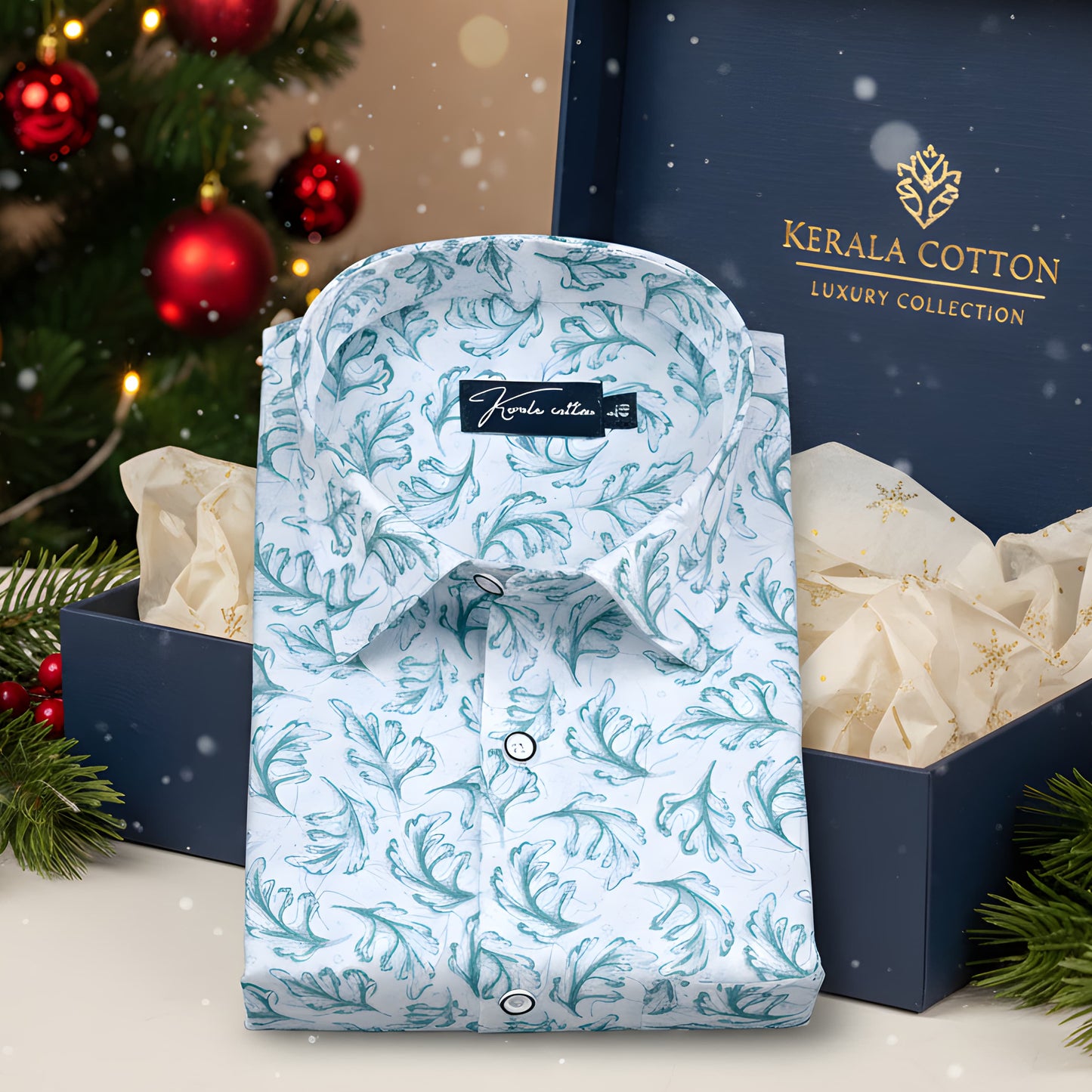 Gloster Cotton White with Rama Print Shirts for Men