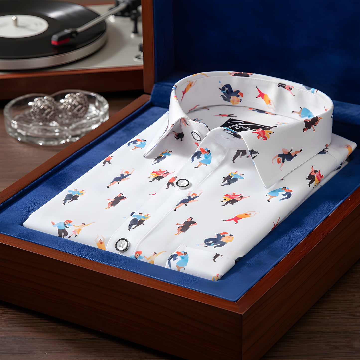 Digital Print White CouplePrint Shirts for Men