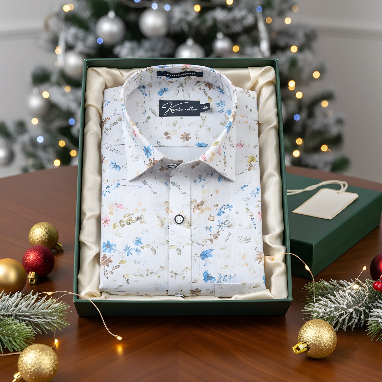 Italian Linen White With New Sky Mahendi Print Shirts For Men