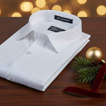 Dobby Special White Shirt For Mens