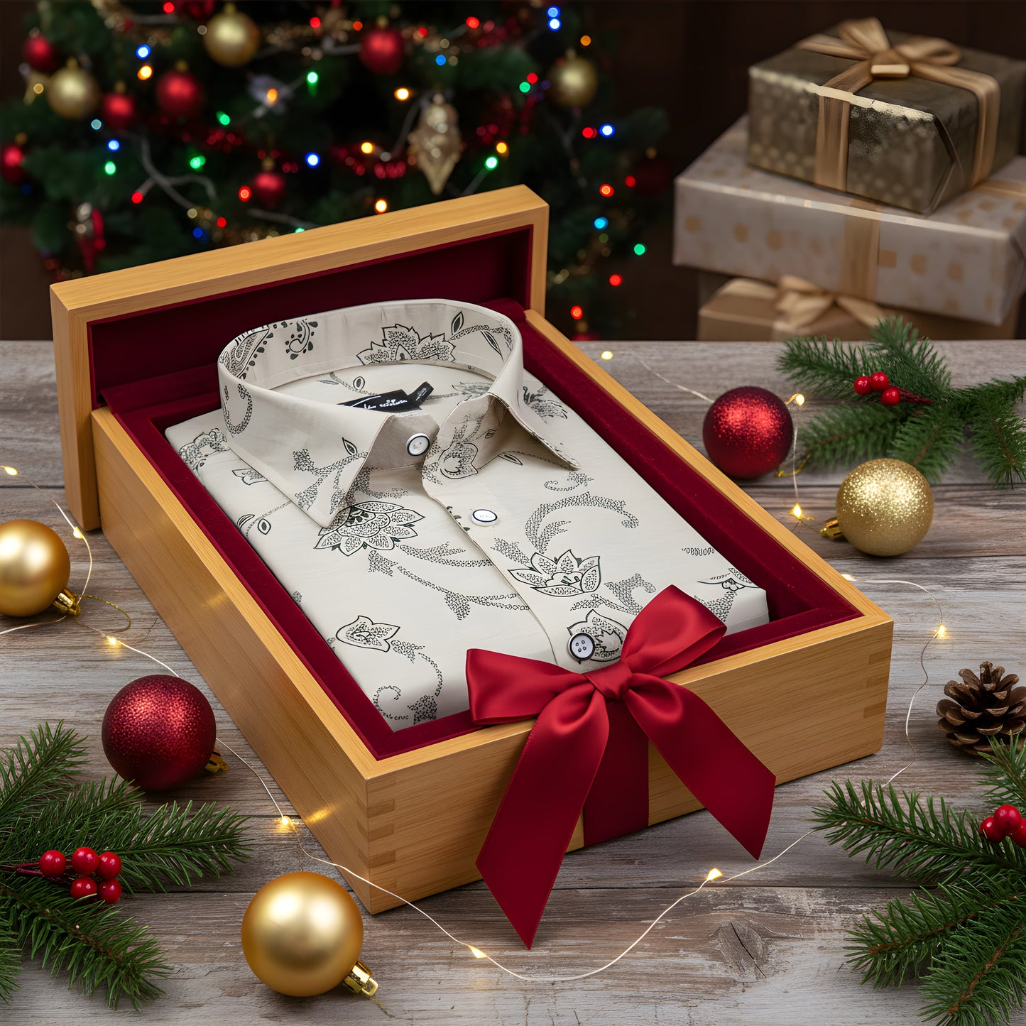 Sidney Linen White with Brown flower Print Shirts for Men