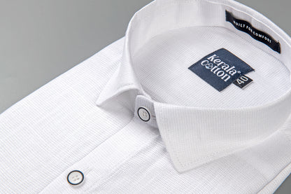 Italian linen Structure White Shirts for men