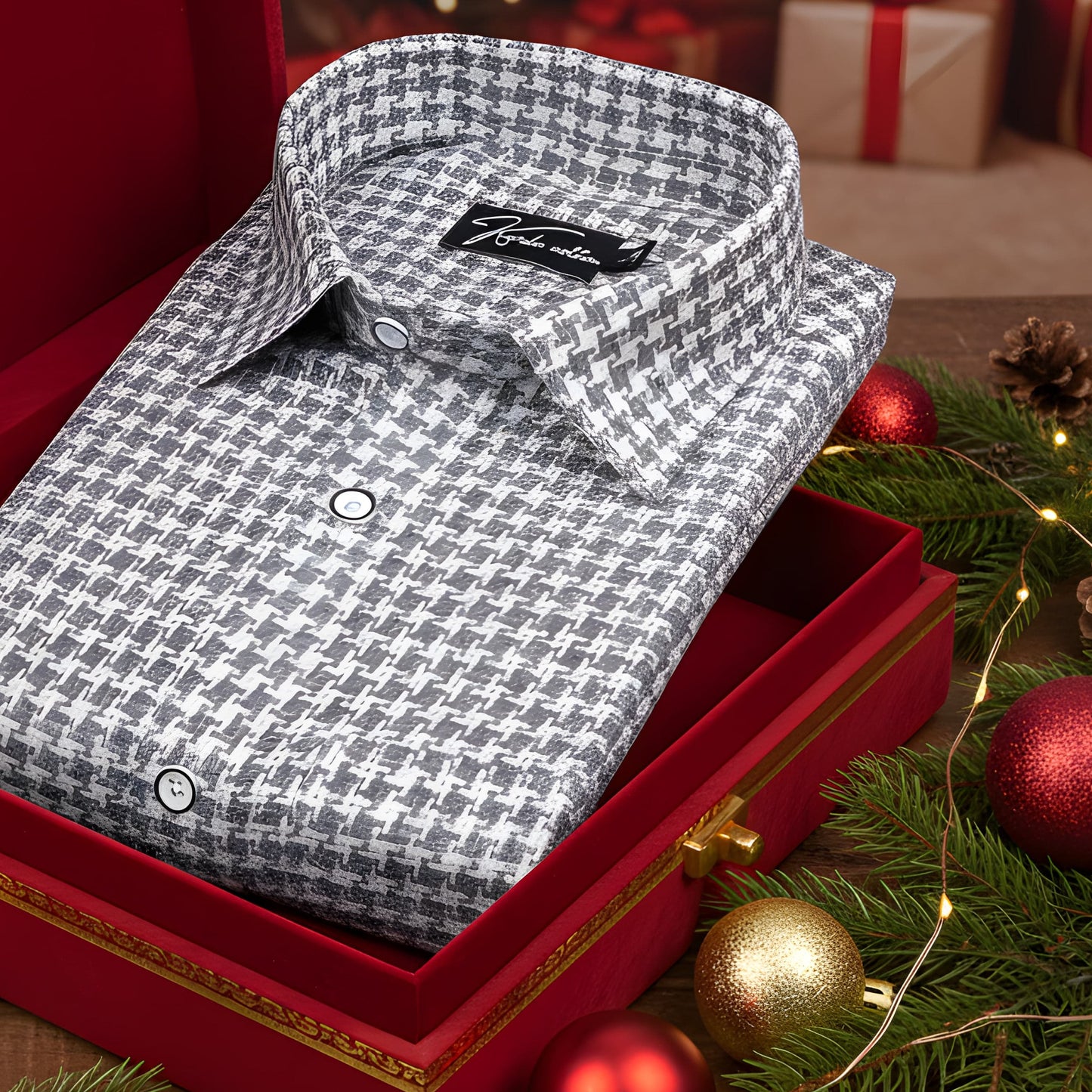 Jute linen Checks White with Grey Shirts for Men
