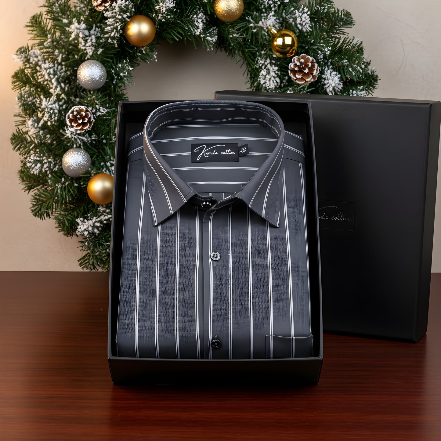 Nove Black With Gray Linning Shirts for Men