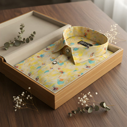 Digital Yellow Rama Mix Print Shirts for Men