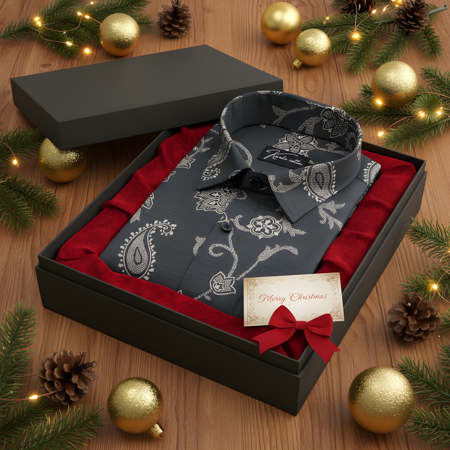 Sidney Linen Black with Fone flower Print Shirts for Men