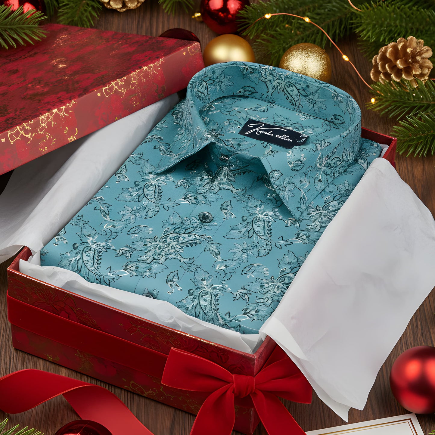 Gloster Cotton Rama Green Pathan Print Shirts for Men