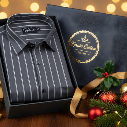 Nove Black With Gray Linning Shirts for Men