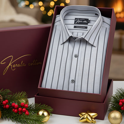 Nove Gray with Black Lining Shirts for Men