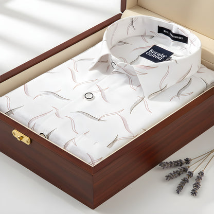 Turkey Linen White With Red Black Sparkle Print