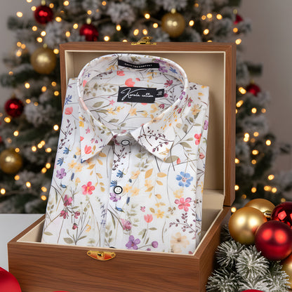 Italian Linen New Multi Mix Flower Print Shirts For Men